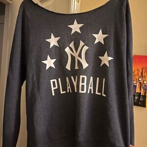 Victoria’s Secret Pink NY Yankees slouchy sweatshirt.